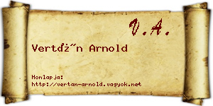 Vertán Arnold névjegykártya