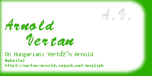 arnold vertan business card